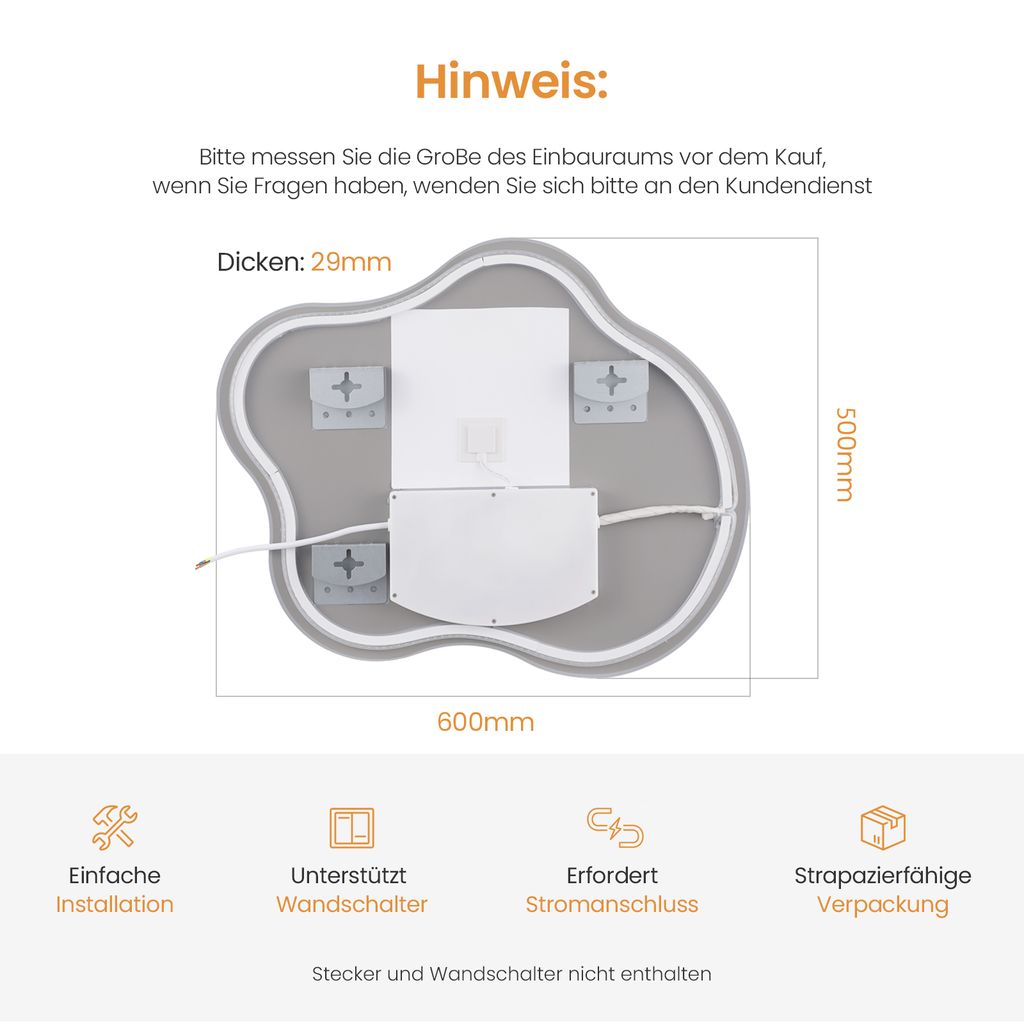 EMKE LED koupelnové zrcadlo 60 x 50 cm Koupelnové zrcadlo s Obrázek produktu 9