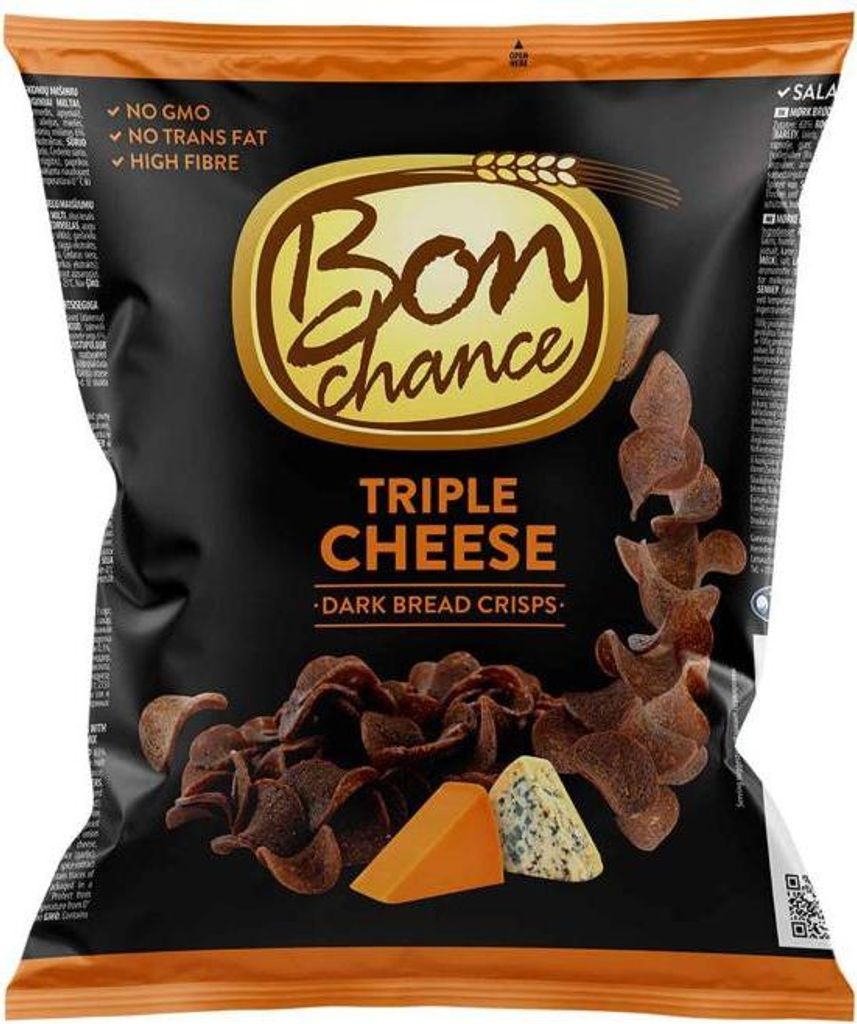 Bon Chance Dreifachkäse-Dunkelbrot-Chips 120 g Produktbild 