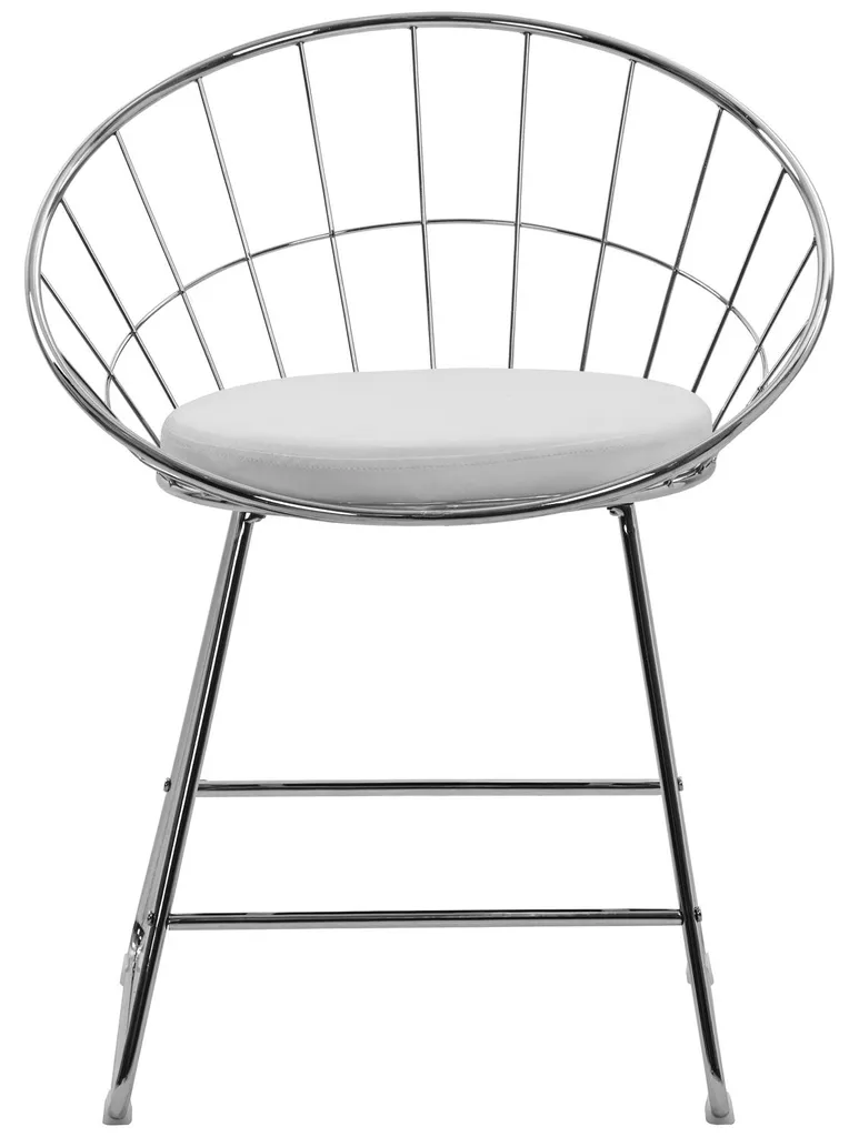 Chaises design ALEX métal chromé et coussin blanc confort optimal - 3