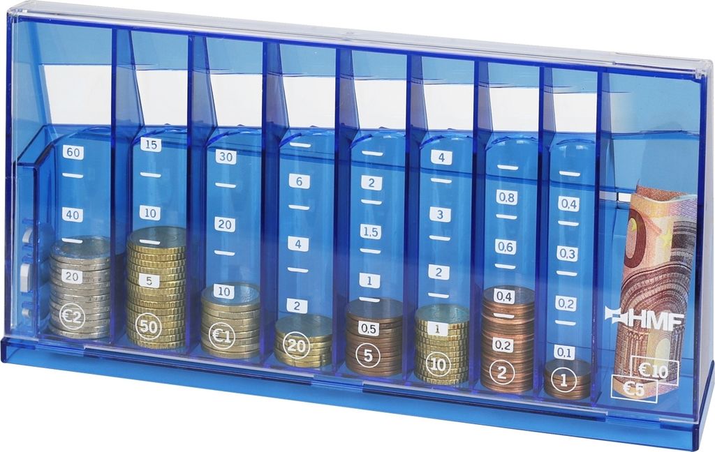 Münzsortierer 24 x 12 x 5 cm, Spardose in Blau, HMF 4710-05 Produktbild 
