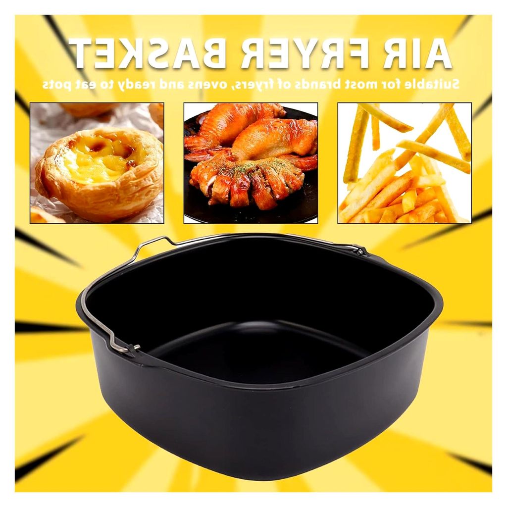 Heißluftfritteuse Kuchenform, quadratische Backform mit Antihaftbeschichtung für Airfryer, Ofen und Schnellkochtopf (7 Zoll)