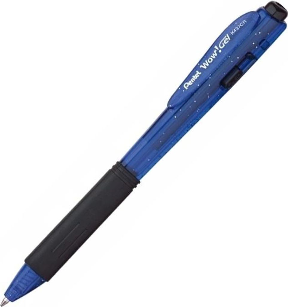 Pentel K437 CR WOW Gelstift Blau, 0,7mm, Druckknopf