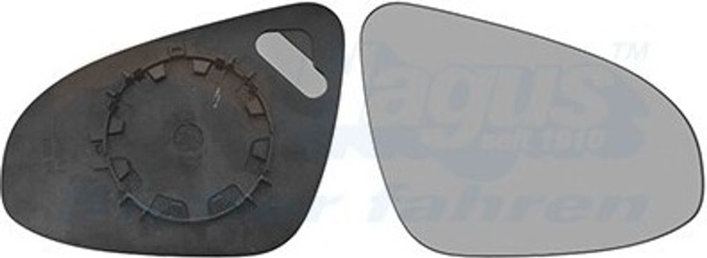 VAN WEZEL Spiegelglas Außenspiegel Rechts für TOYOTA Yaris Schrägheck (P13) Konvex Unbeheizt 5437832