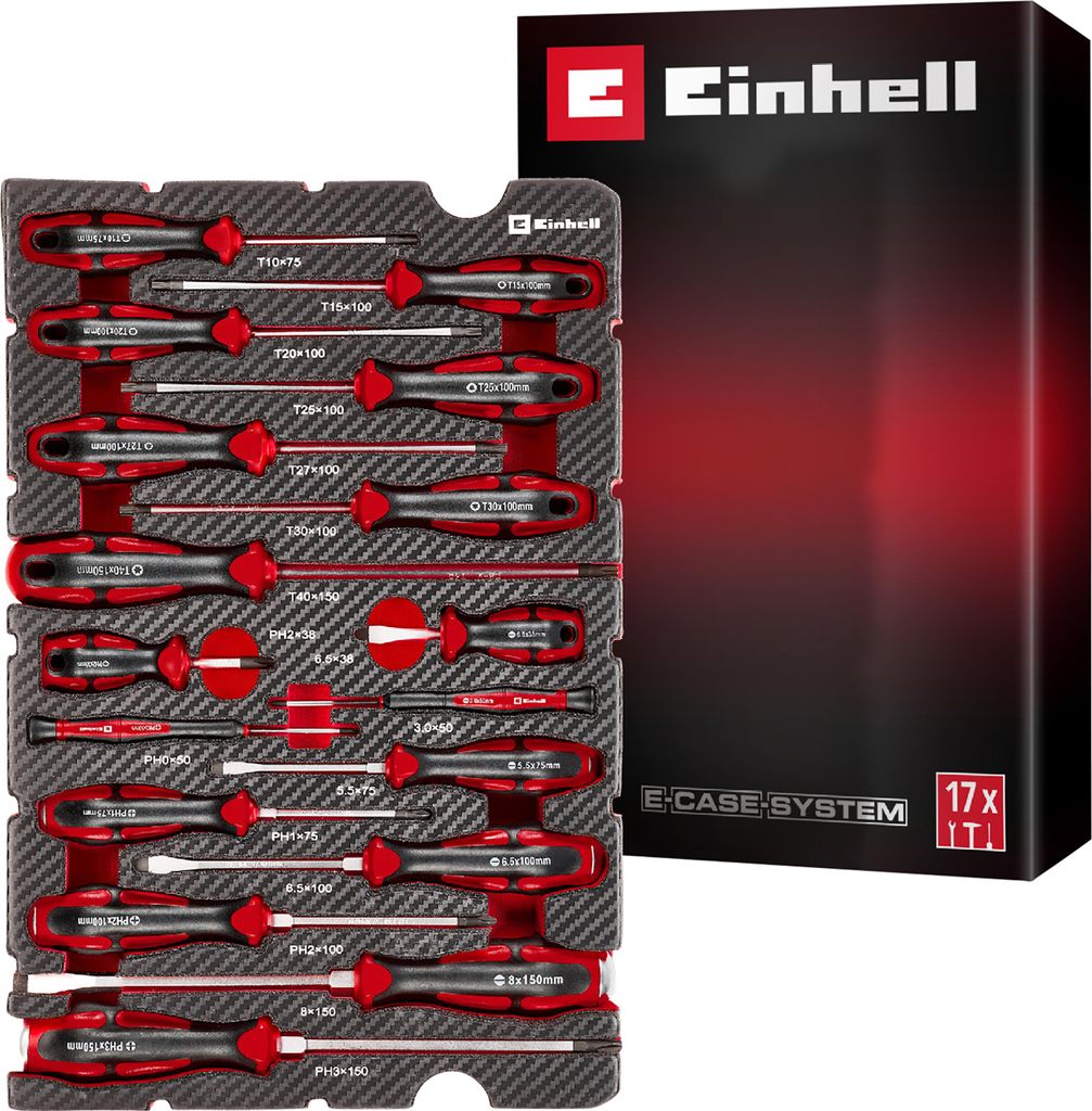 EINHELL E-Case-Einleger Schraubendreher, 370525, 17-teilig