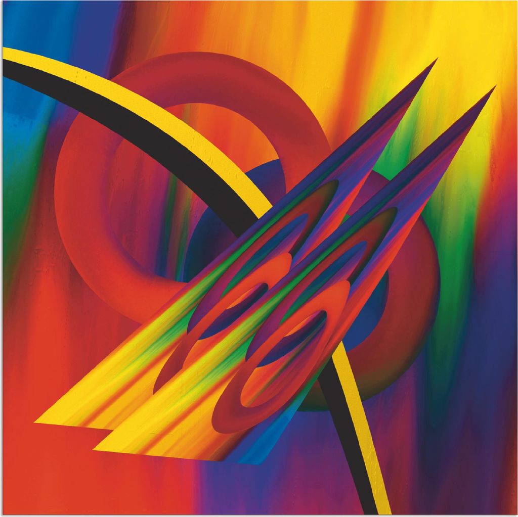 ARTland Wandbild Alu für Innen & Outdoor Modern Bunt Größe: 30x30 cm