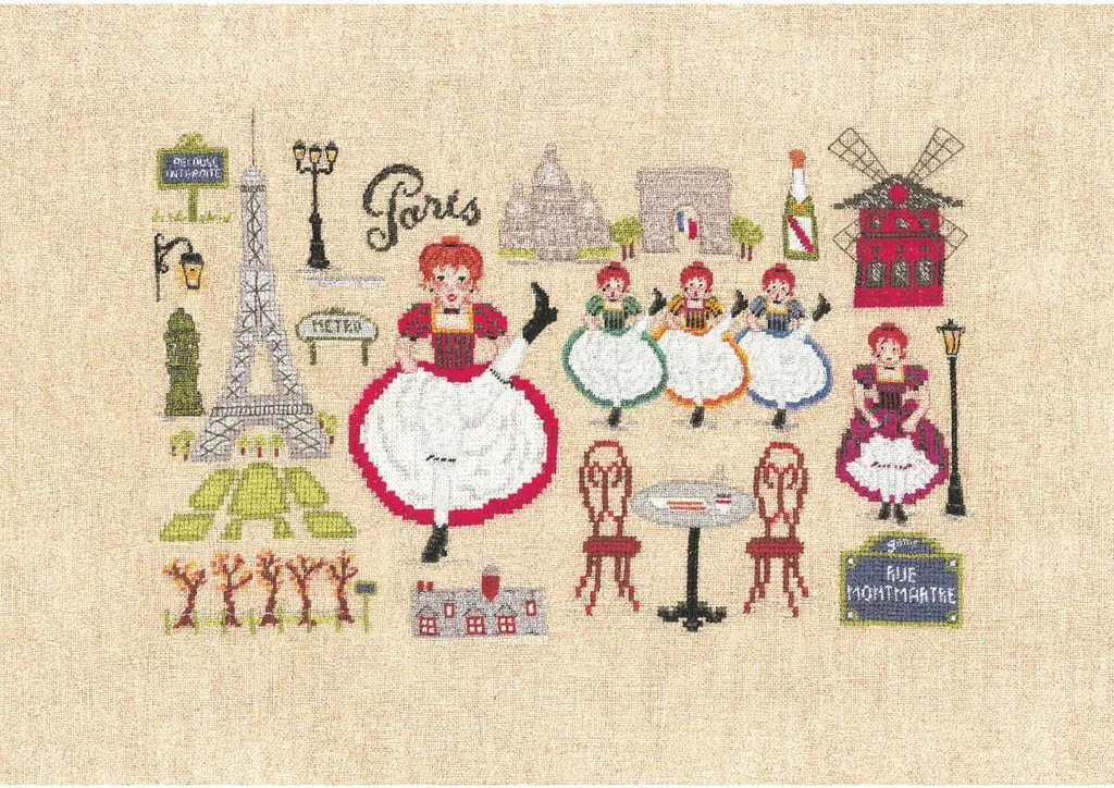 Le Bonheur des Dames Hello Paris - Kit Punto Croce DIY 19x30cm