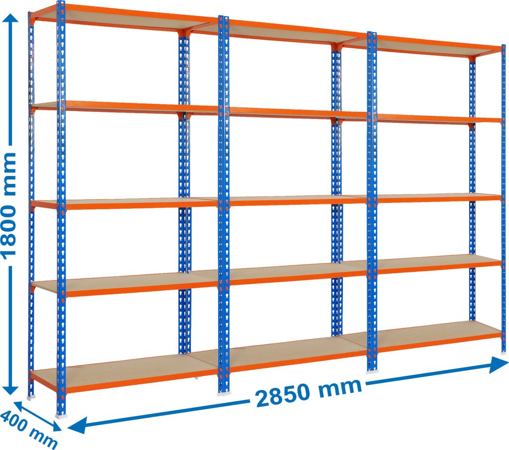 Packung mit 3 Prateleiras PACK 3 MADERCLICK 5/400 BLAU/LARANJA/MADEIRA