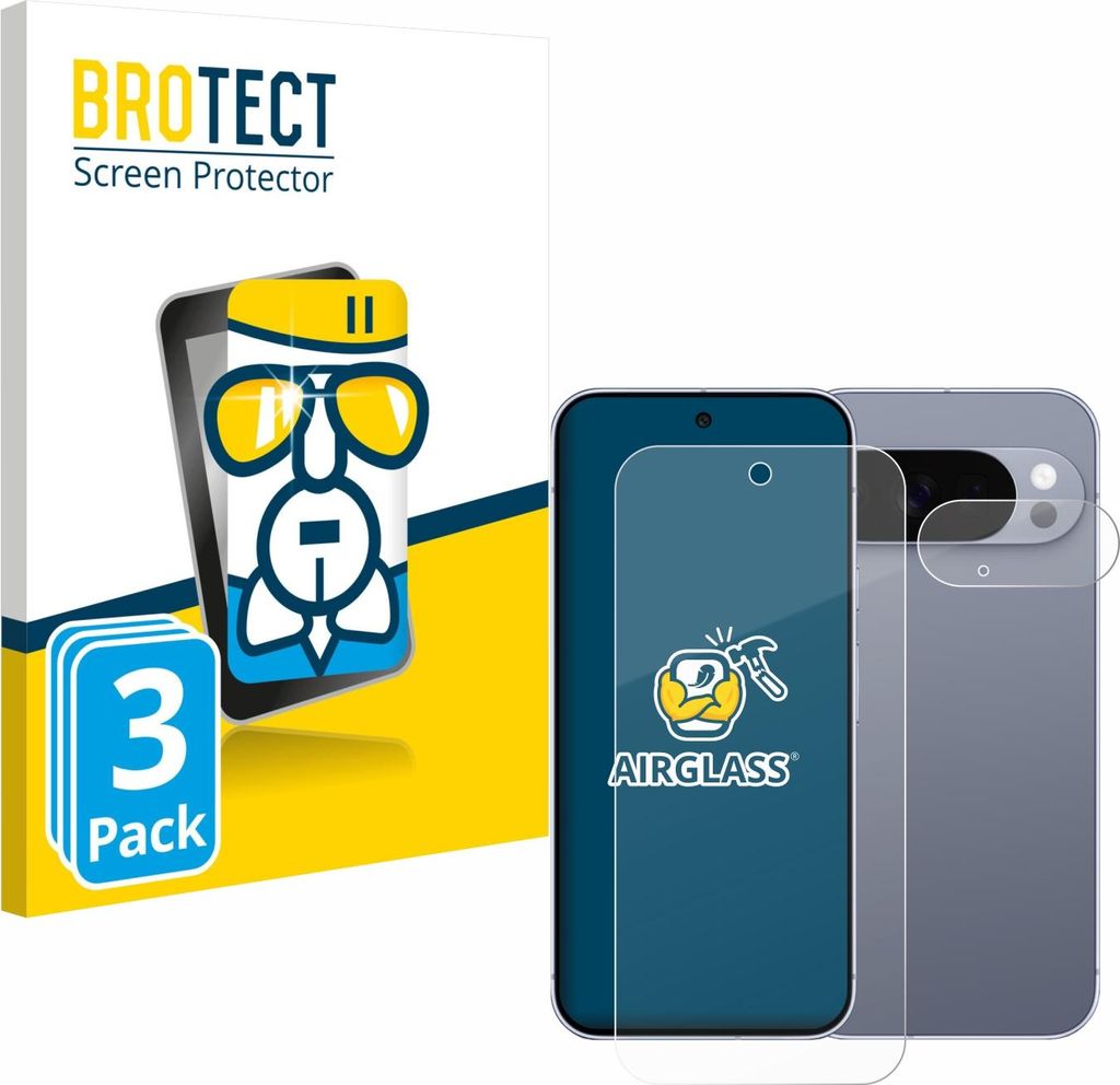 3x BROTECT Schutzglas für Google Pixel 10 Pro (Display+Kamera) Schutzfolie Panzer Folie Glas Display Schutz klar