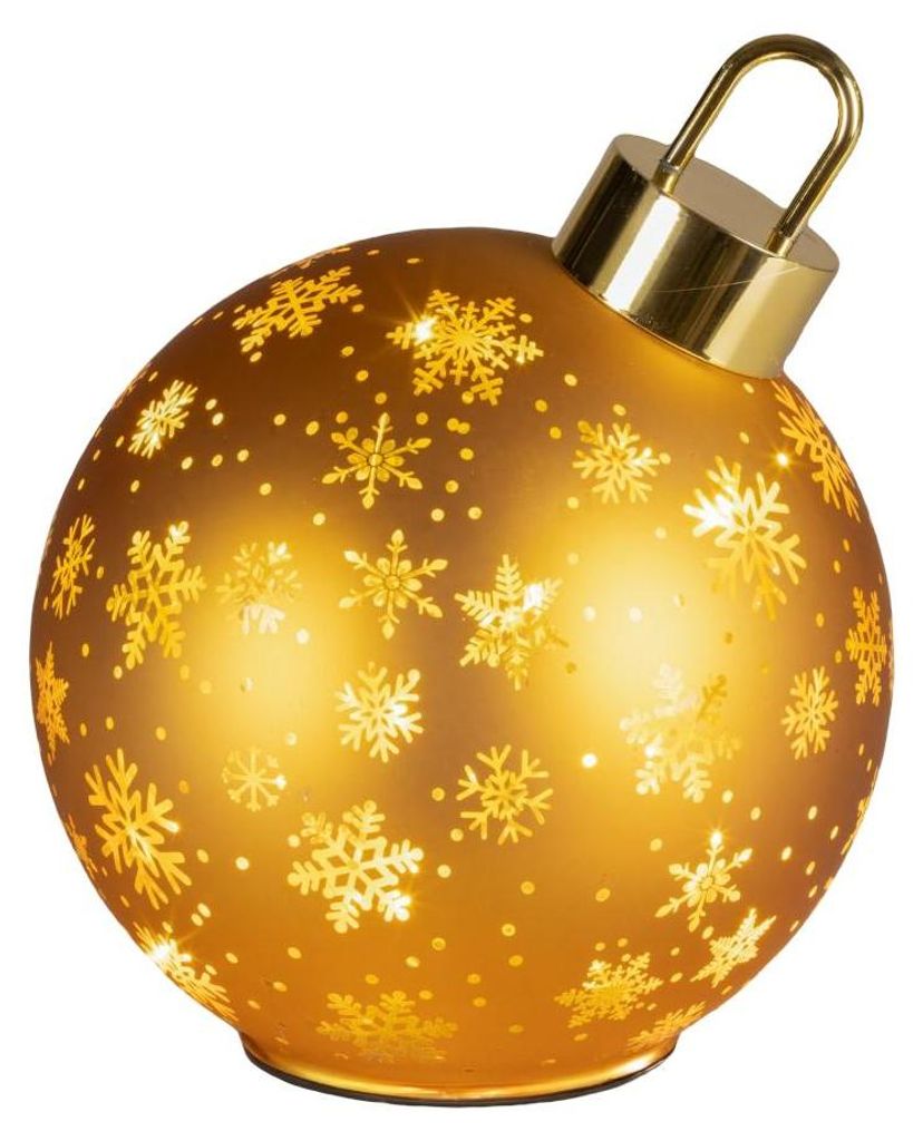Draaiende kerstbal d18h23 goud Decoris Productafbeelding  AI-gegenereerde afbeelding