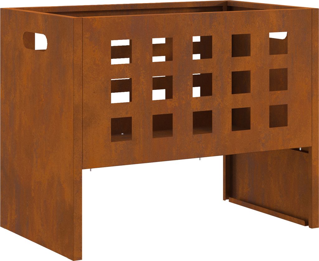 2025 Moderne Feuerstelle Rechteckig 50x30x40 cm Cortenstahl - Feuerkörbe & - schalen Hommie70498