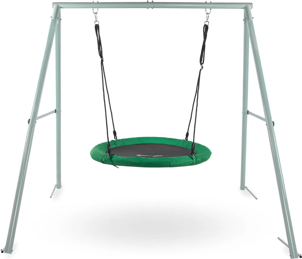 Balançoire ronde nid d'oiseau pour enfant - Siège suspendu 100cm Noir