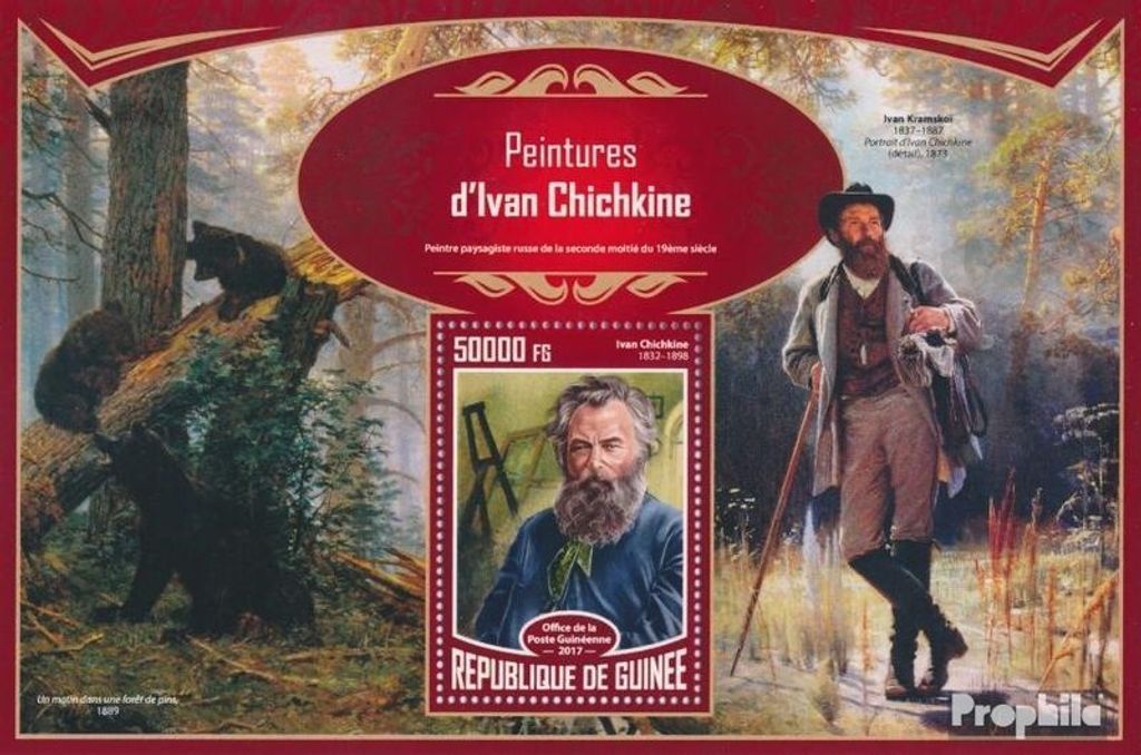 Briefmarken Guinea 2017 Mi Block 2783 (kompl. Ausgabe) postfrisch Iwan Schischkin