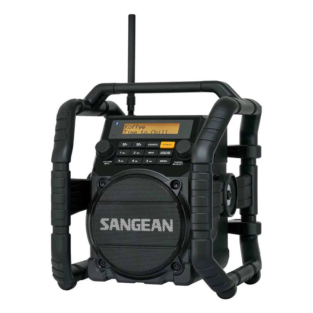 Radio de Chantier Numérique DAB+ Bluetooth IP65 SANGEAN Robuste Noire