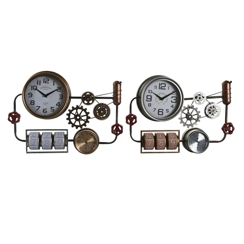 Grande horloge murale design en métal blanc et verre pour le salon