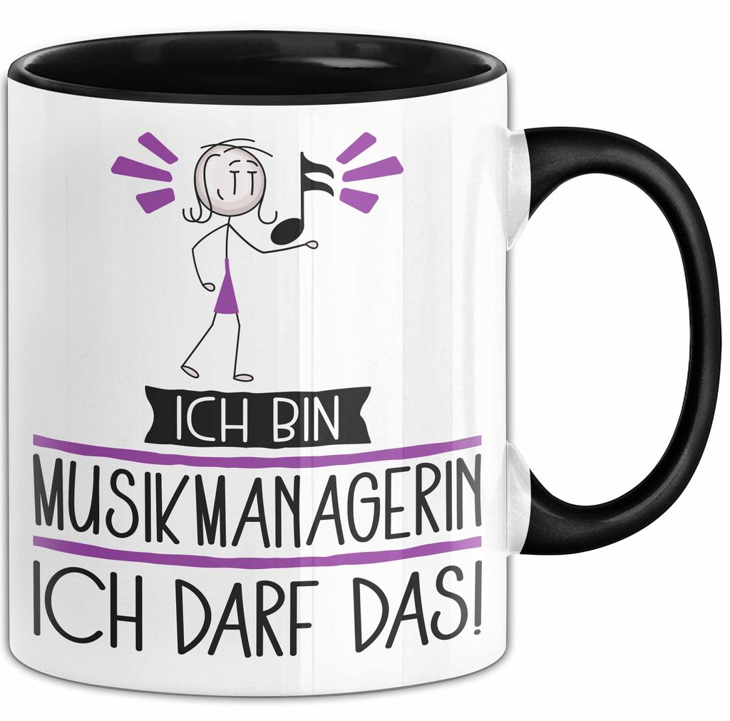 Geschenk für Musikmanagerin Tasse Lustige Geschenkidee Geburtstag Ich Bin Musikmanagerin Ich Darf Das (Schwarz)