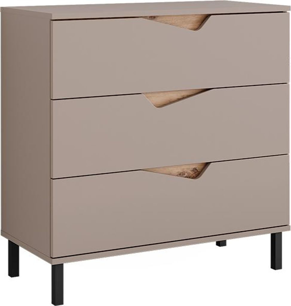 Kredens Vicco Marelle Greige/Artisan 80 x 81.2 cm z 3 Zdjęcie produktu 