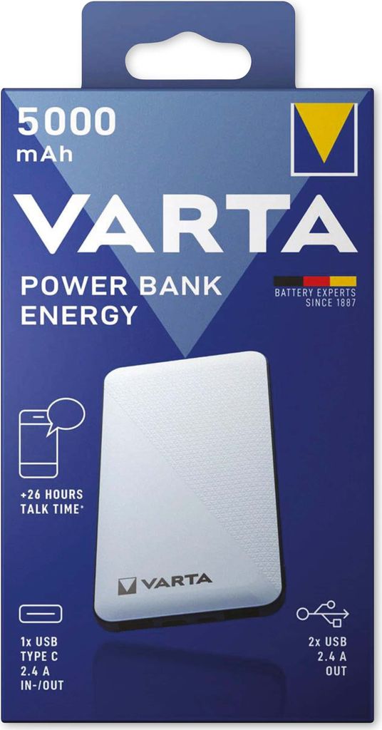 Varta Power Bank Energy 5000 5.000mAh, 2xUSB A, 1xUSB C Produktbild 7
