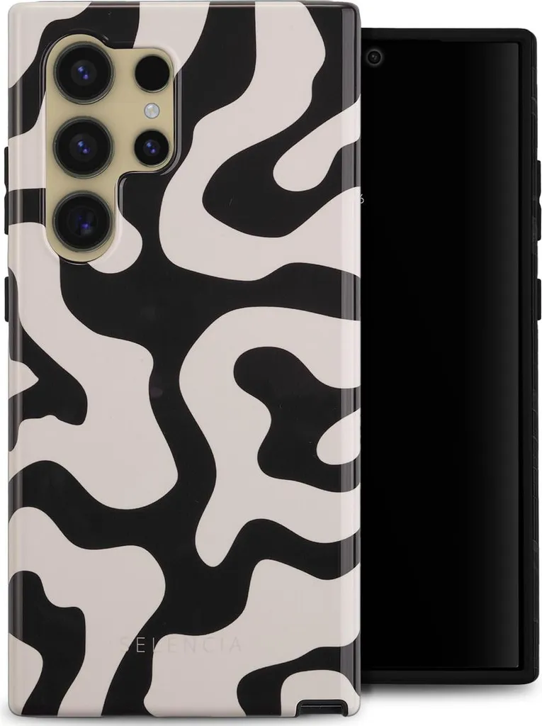 Selencia Vivid Back Cover Samsung Galaxy S24 Ultra - Art Wave Black