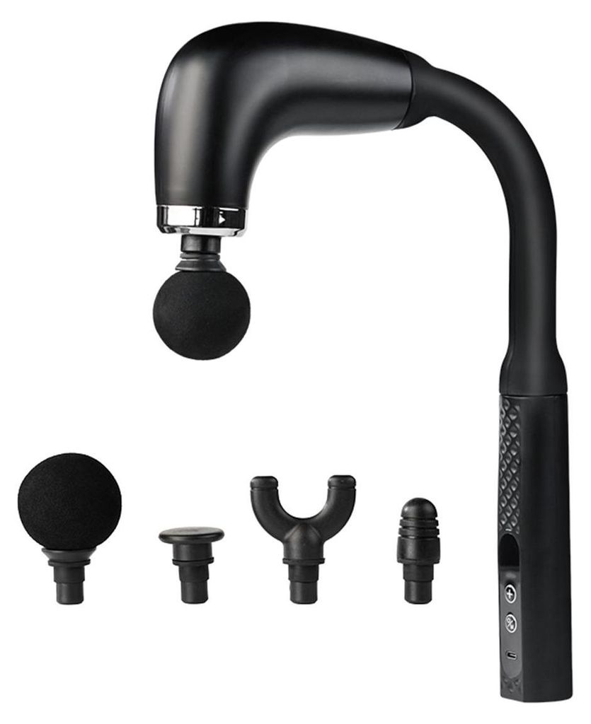 Faszienpistole Massagegerät, Handheld-Design, Mehrere Intensitätsstufen, Natürlich Schwarz