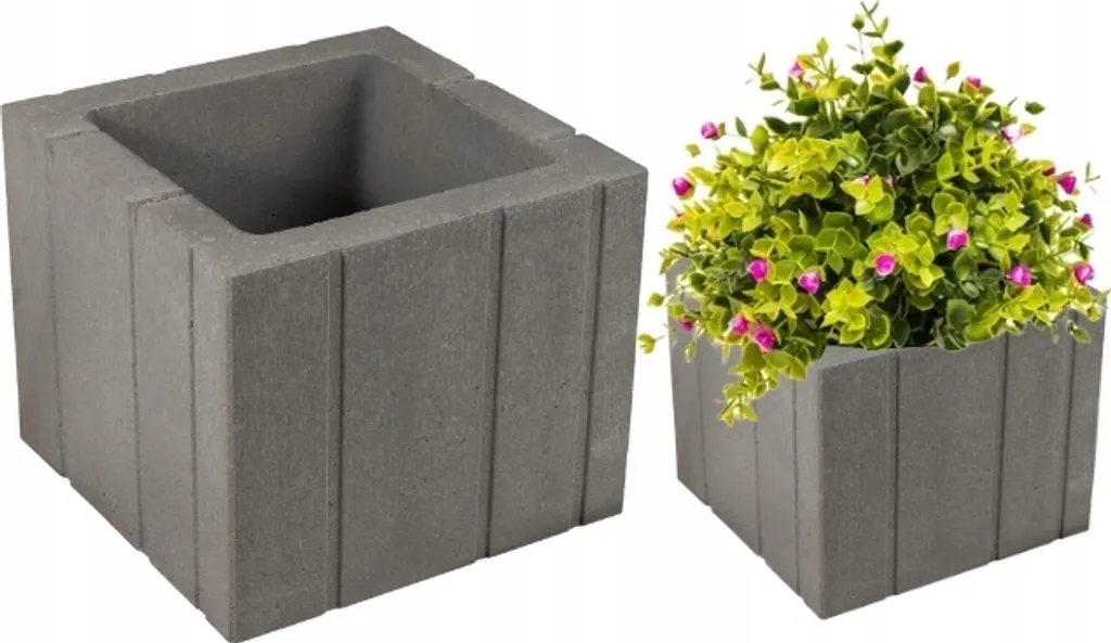 Pot de jardin Tigela Graphite Béton 40cm incassable et anti-décoloration