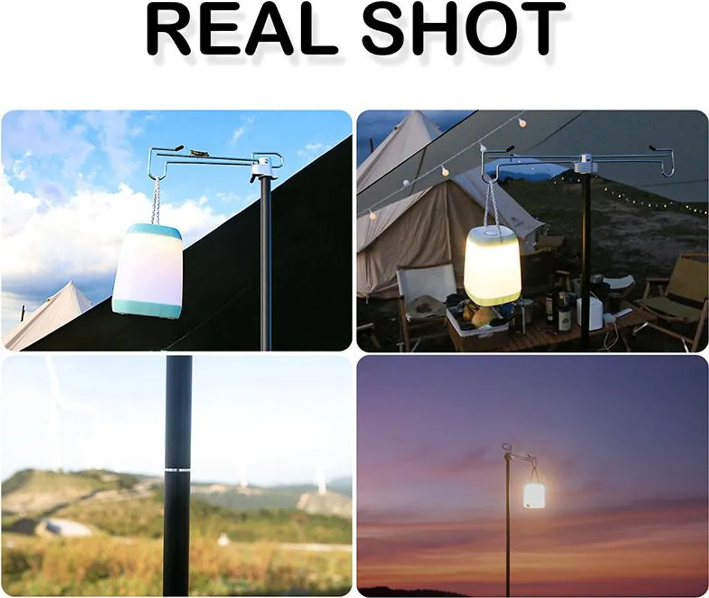 Mât de lampe pliable en alliage d'aluminium réglable pour camping