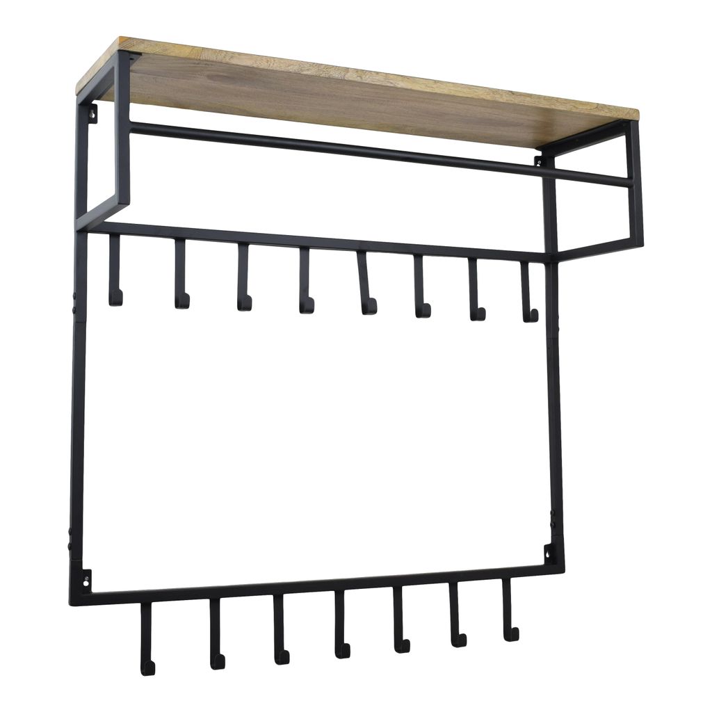 LOFT42 Petri Garderobe – 15 Haken – Metall – Schwarz – Produktbild 