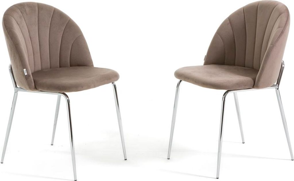 Set 2 Esszimmerstühle aus Samt mit Metallbeinen, gepolstert, elegantes Design für Küche, Esszimmer, Schlafzimmer, Büro oder Restaurant SONIA ...
