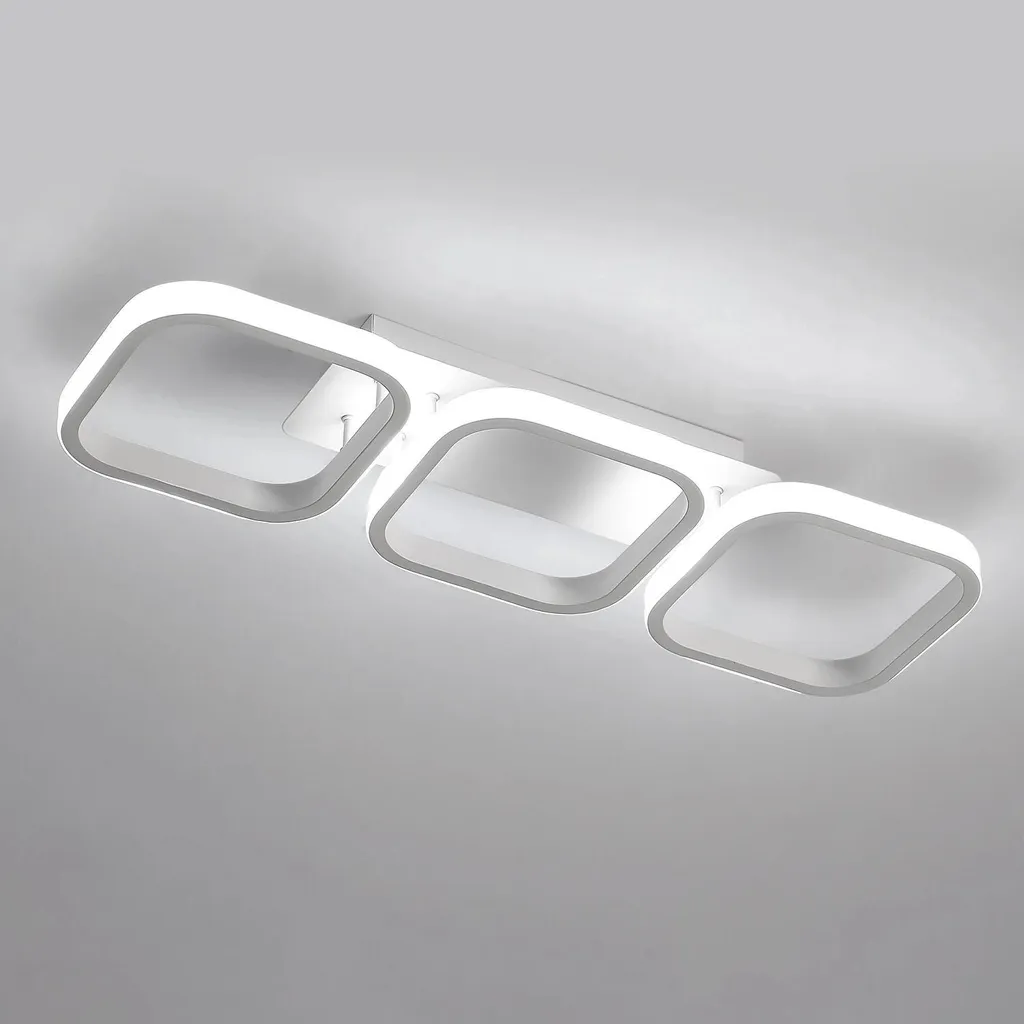 Éclairage de plafond LED 78 cm pour grand salon et bureau blanc froid 32W