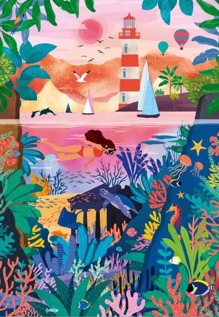 Pieces & Peace Puzzle Bunter Meeresgrund - 1000 Teile Puzzle