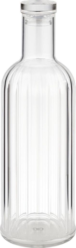 Getränkeflasche aus transparentem MS-Kunststoff mit Produktbild 