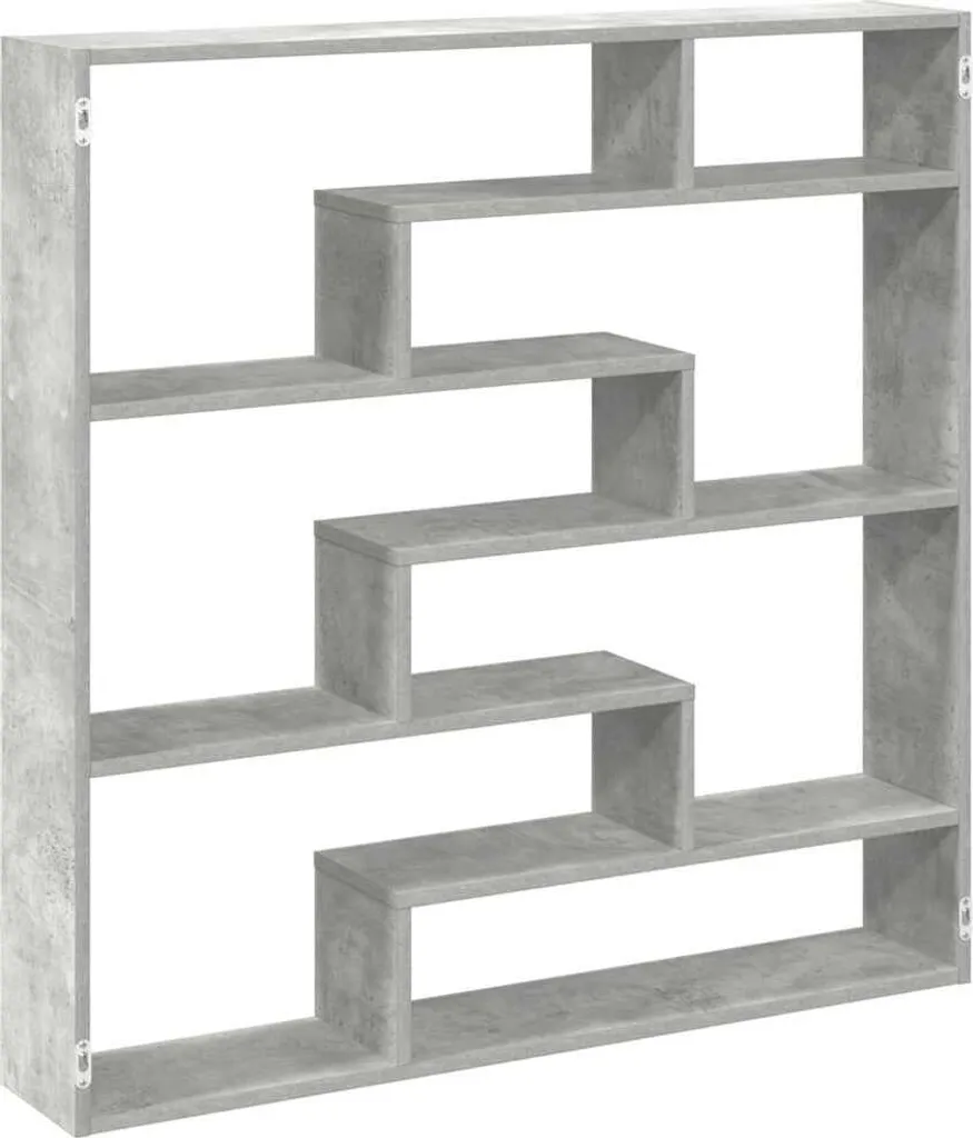 Scaffale Parete 7 Cubi vidaXL Grigio Cemento - Mobile Design Sospeso