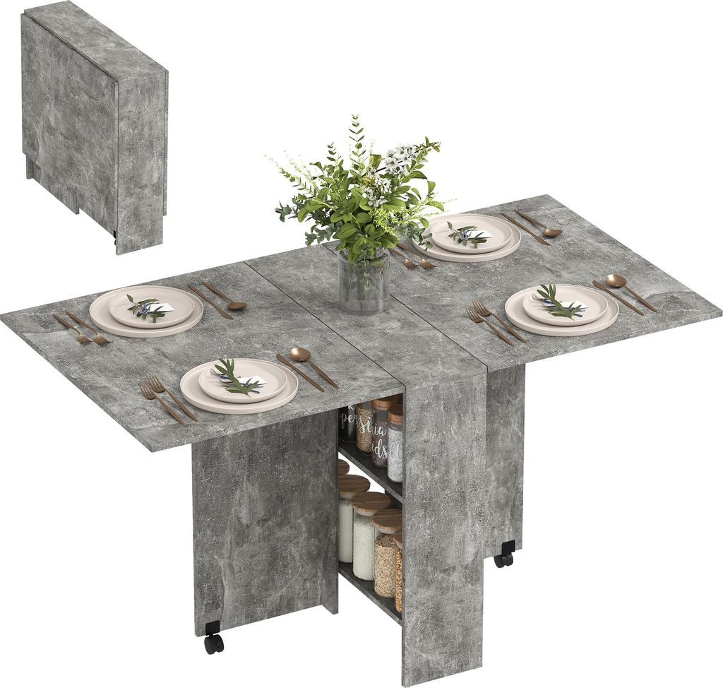 HOMCOM Table pliante de cuisine salle à manger amovible sur Image du produit 