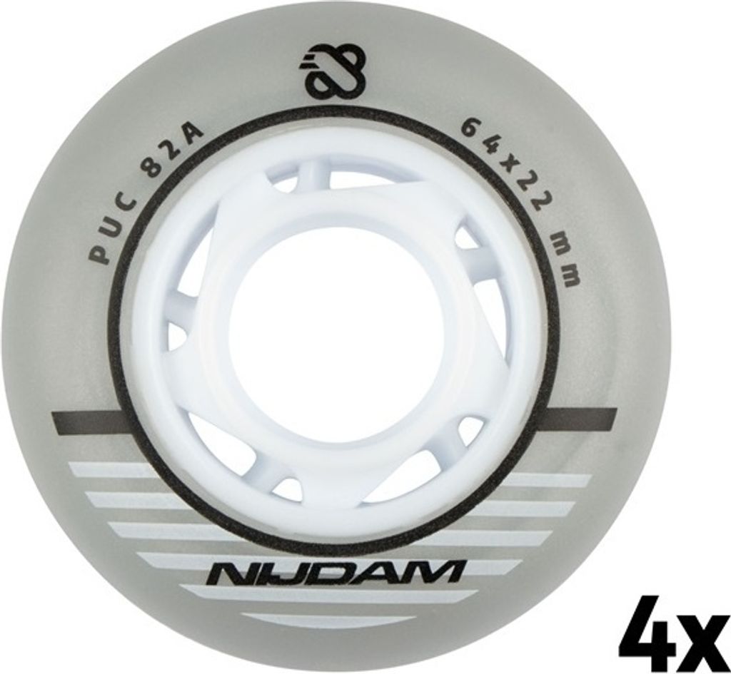 Nijdam skaterollen Inline 85A 64 x 22 mm Polyurethanweiß 4 Produktbild 