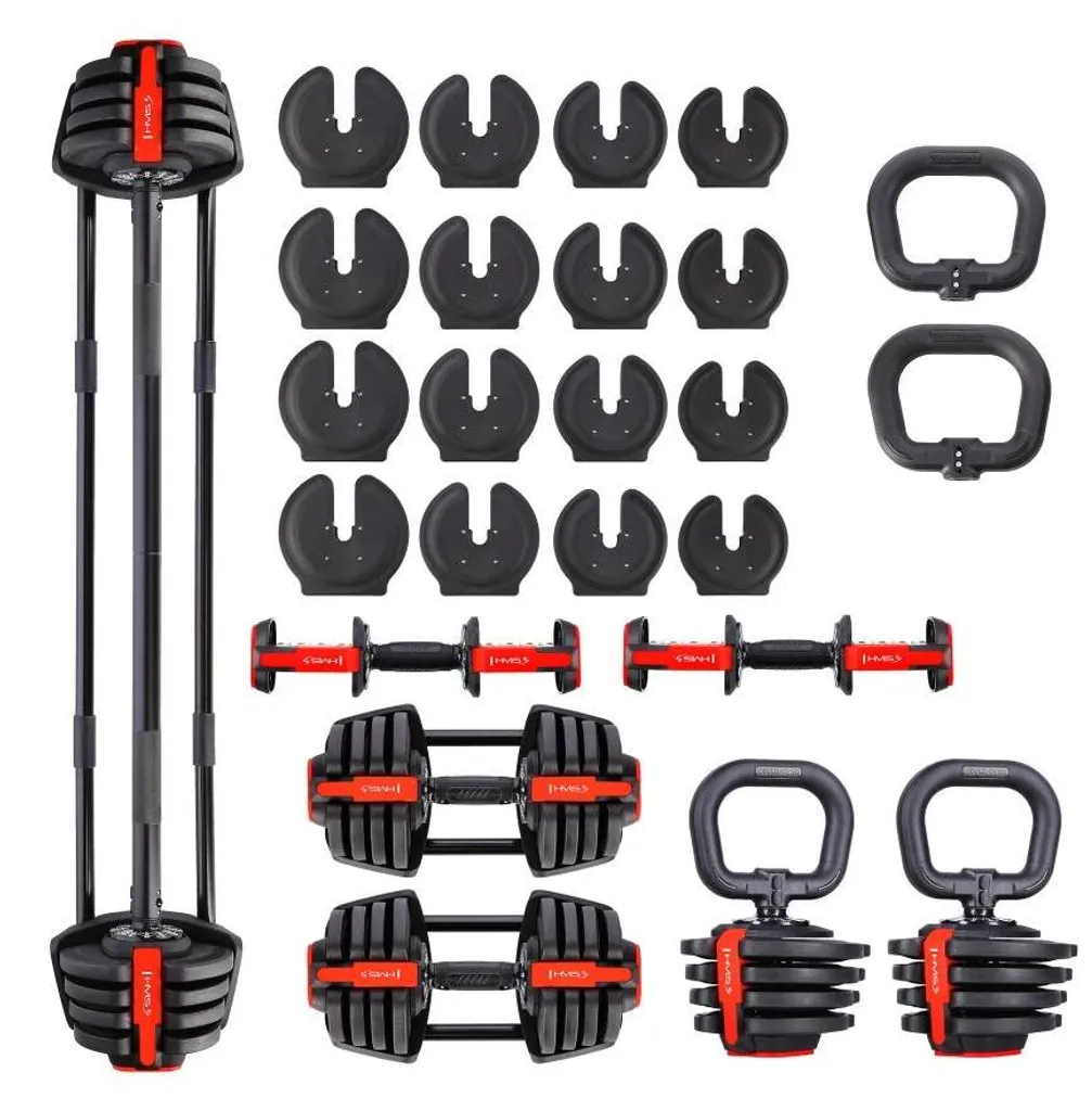 HMS SGR18 PRO SET 3in1 40 kg Haltères Réglables Kit Musculation