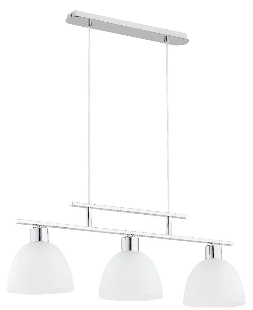 Lustre suspension design blanc et chrome SONATA 3 lampes pour salon