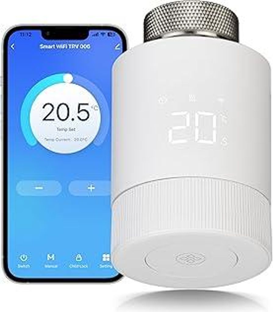 Beok Smart Home Heizkörperthermostat,WLAN Heizungthermostat Heizkörper Thermostatkopf Digital WiFi Heizungsregler, Steuerung per Tuya App, Google...