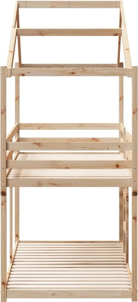 Lit superposé 90x200 cm solide en pin massif pour petits espaces