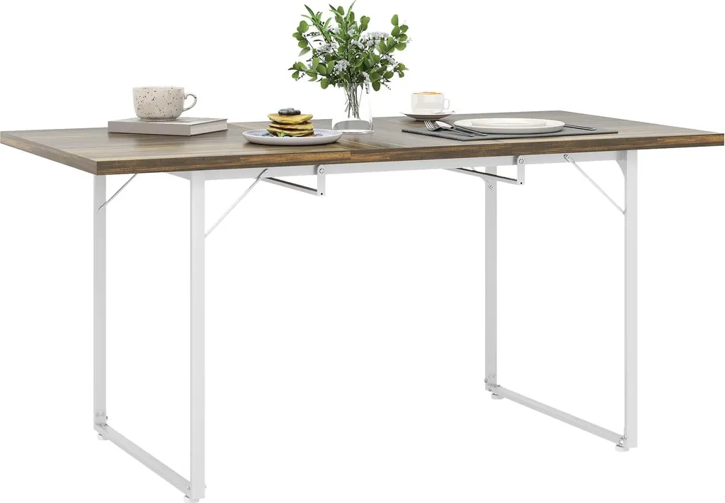 Table de séjour extensible 120-160 cm gain de place bois et métal
