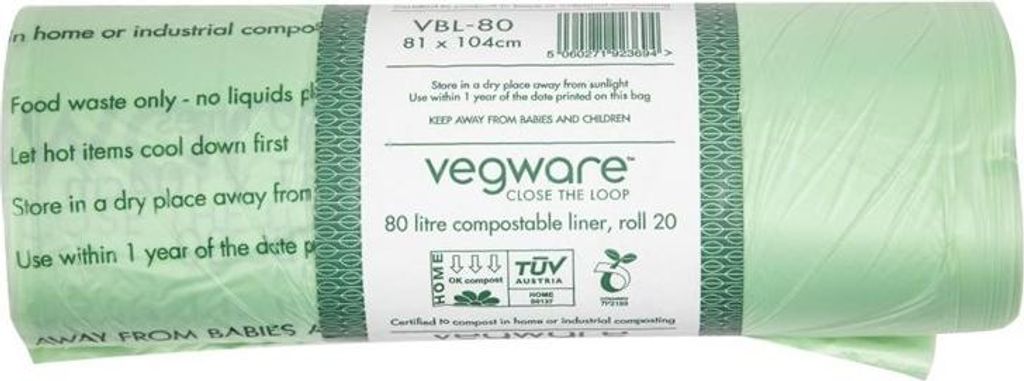 Vegware Biobag kompostierbare Müllsäcke | 80L | 240 Abfallsäcke