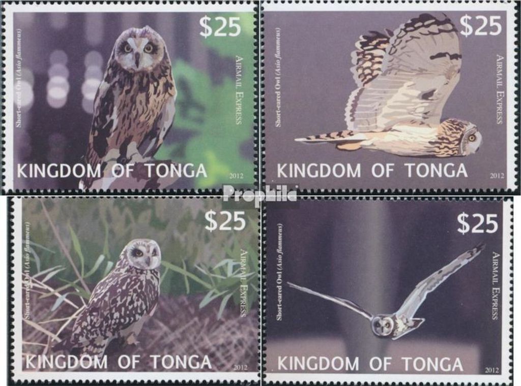 Briefmarken Tonga 2012 Mi 1801-1804 (kompl.Ausg.) postfrisch Sumpfohreule