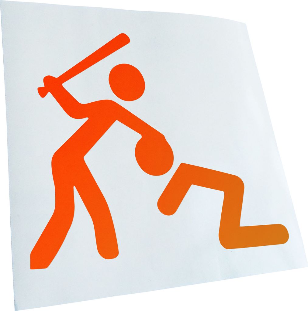 Kiwistar - Autoaufkleber - Knüppel Schläger Warnung Heckscheibe - Aufkleber für Auto Kfz Fahrrad, LKW, Truck Mofa