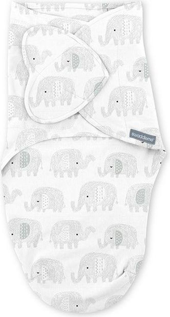 Ingenuity Baby Pucktuch SwaddleMe Monogram Elephant Baumwolle