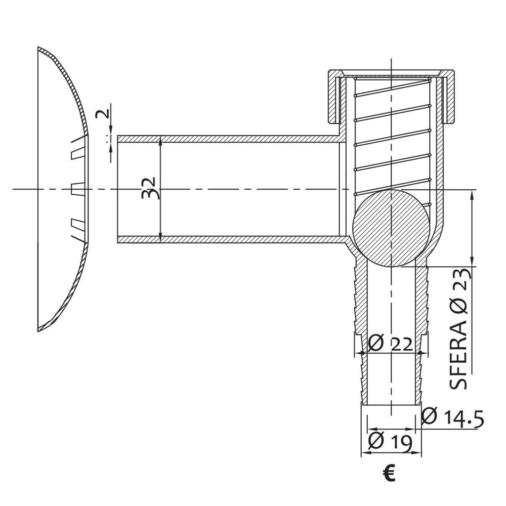 Aufputzsiphon Chrom Kunststoff Siphon Anschluss Produktbild 4
