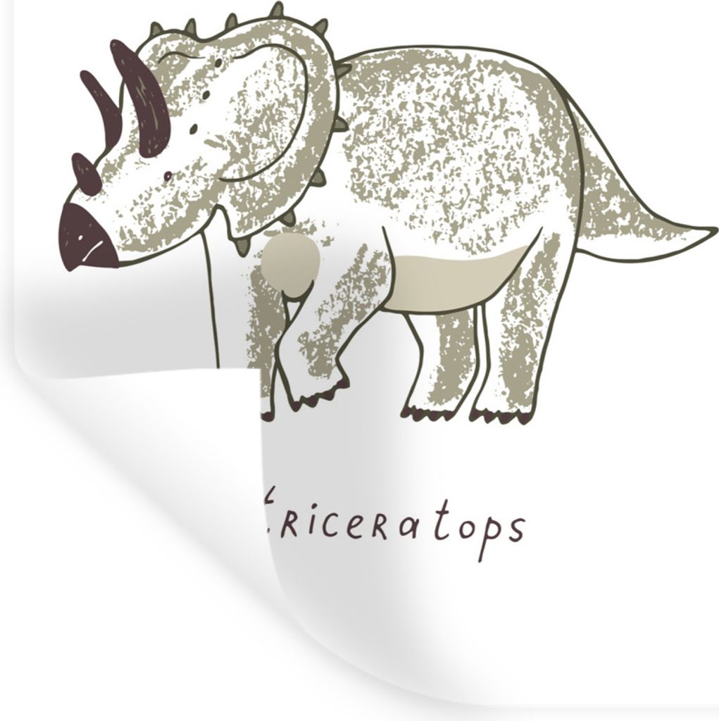 MuchoWow Wandtattoo Wandsticker Wandaufkleber Kinderzimmer - Triceratops - Dinosaurier - Junge - Mädchen - Kind 80x120 cm Selbstklebend und Repo...