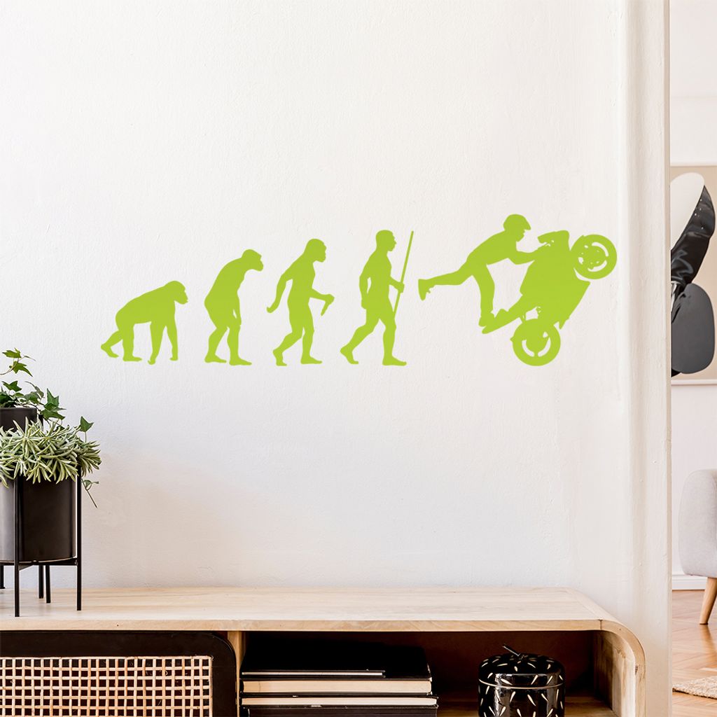 Rennmotorrad Evolution Wandtattoo Wandaufkleber Wall Sticker - Dekoration, Küche, Wohnzimmer, Schlafzimmer, Badezimmer