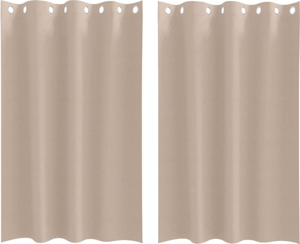 vidaXL Verdunkelungs-Vorhänge mit Ringen 2 pcs Taupe 175 x 140 cm