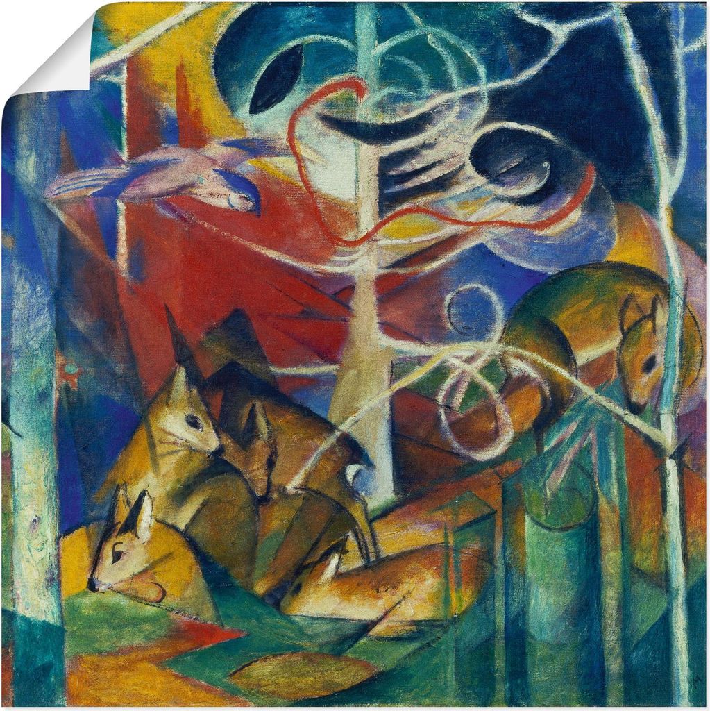 ARTland Poster Rehe im Walde I. 1913 Größe: 100x100 cm