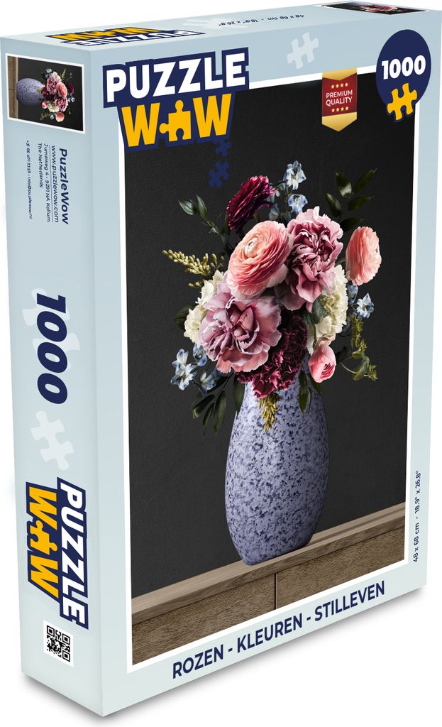MuchoWow Puzzle 1000 Teile Rosen - Farben - Stilleben - Spielzeug - Alt und Jung - Spiele - Puzzeln