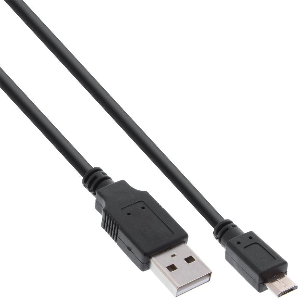 InLine Micro-USB 2.0 Kabel, Schnellladekab., USB-A ST/Micro-B ST, schwarz, 0,3m