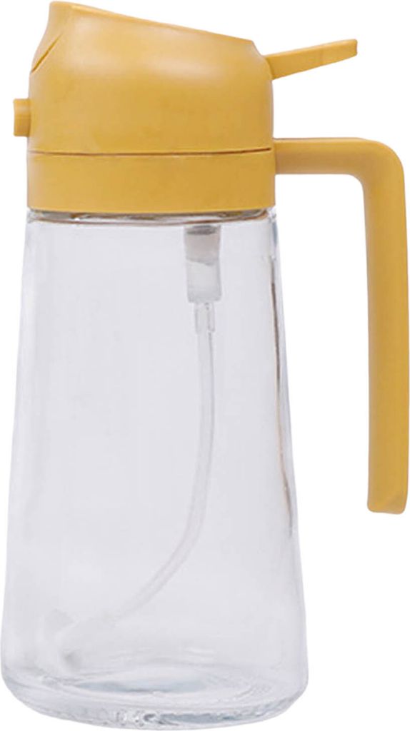 470 ml Ölspender-Sprühgerät, 2-in-1-Olivenflaschen-Sprühgerät für Heißluftfritteuse, Salatbraten, Mehrflüssigkeitsöl, BPA-freies Glas, Wei...